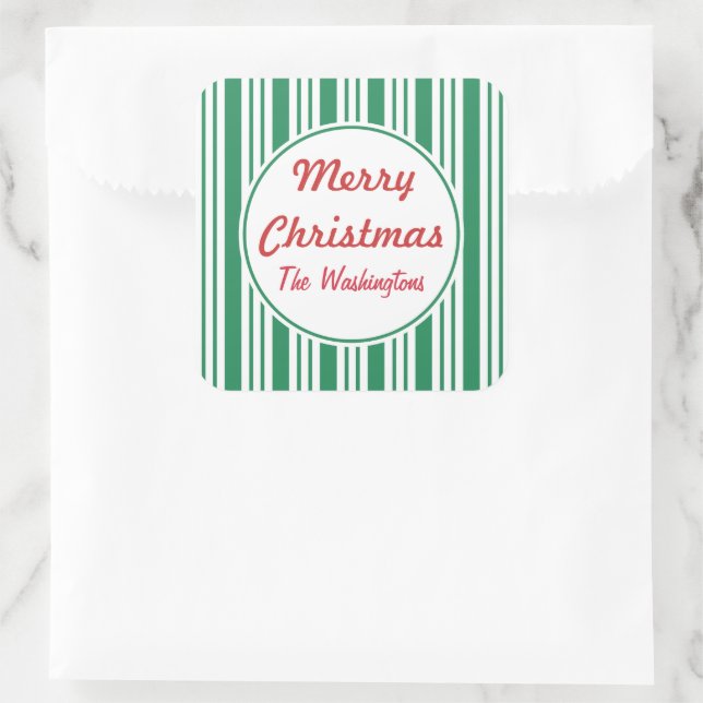 Autocolantes de presente de Natal Verde Personaliz (Bolsa)