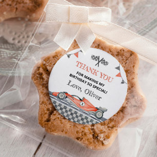 Autocolantes de primeiro aniversario de Carro Verm