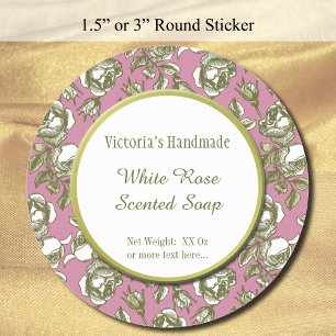 Autocolantes de sabão Dourado, de Rosa branco e es