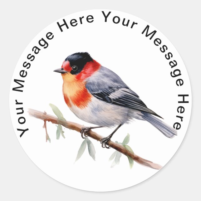 Autocolantes de Warbler com face vermelha (Frente)