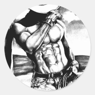 Autocolantes desenhando cowboy ocidental