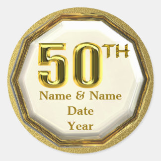 Autocolantes Dourados Personalizados De 50º Aniver
