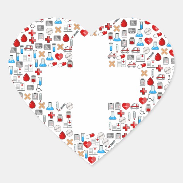 Autocolantes em Forma de Coração Primeiros Respond (Frente)