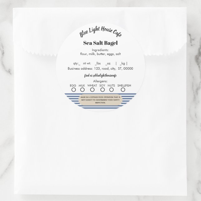 Autocolantes modernos de Comida de algodão (Bolsa)