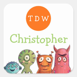 Autocolantes monstruosos de Festa de aniversário m