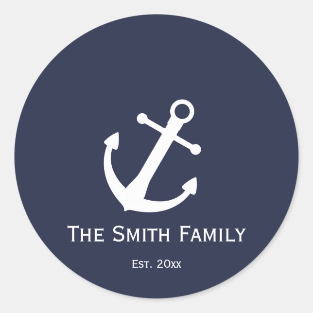 Autocolantes náuticos, azuis e brancos, personaliz (Frente)