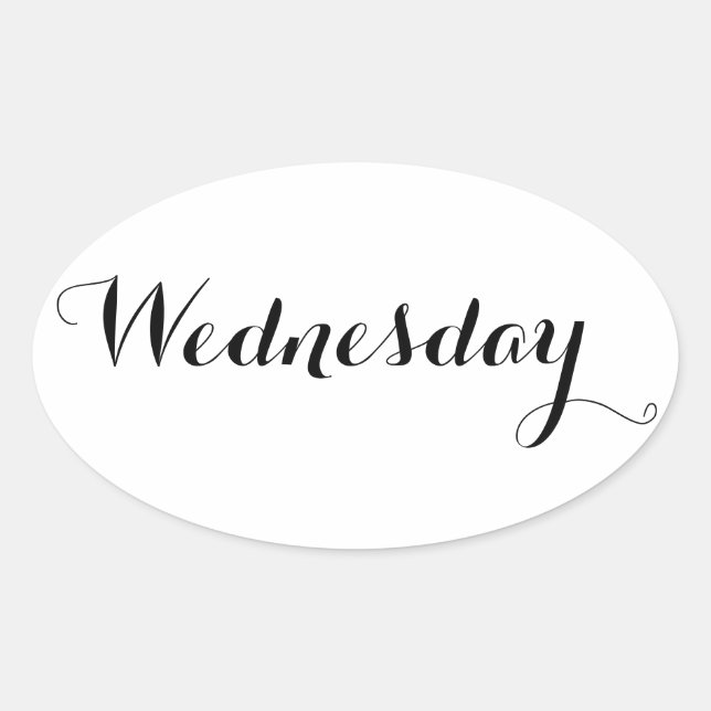 Autocolantes para o Dia da Semana: Quarta-feira (Frente)