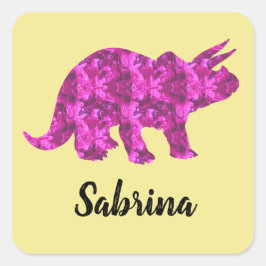 Autocolantes personalizados com Dinossauro Rosa pa