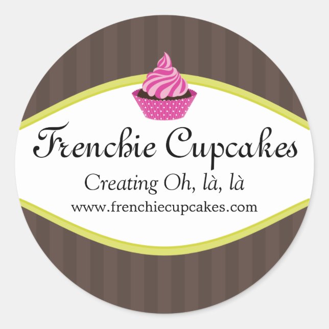 Autocolantes personalizados de Cupcake Elegante (Frente)