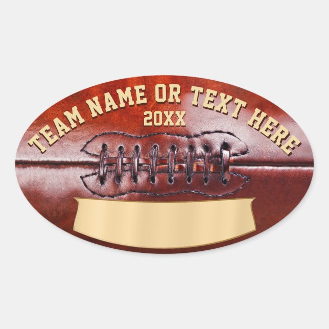 Autocolantes personalizados de futebol, seu texto, (Frente)