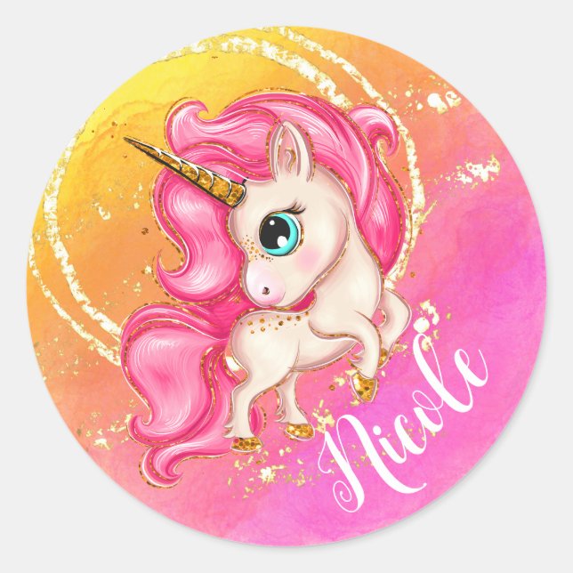 Autocolantes personalizados do Unicorn (Frente)