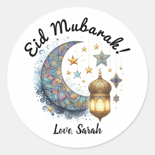 Autocolantes personalizados Eid Mubarak (Frente)