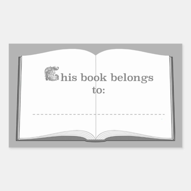 Autocolantes personalizados (Este Livro Pertence A (Frente)