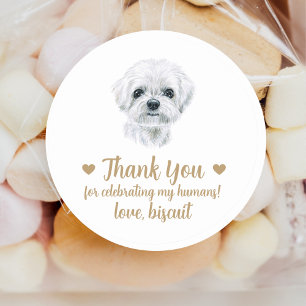 Autocolantes personalizados para casamentos de cãe