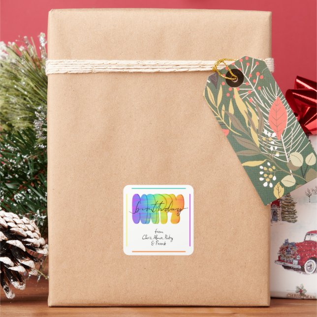 Autocolantes personalizados para presentes de aniv (Feriado)