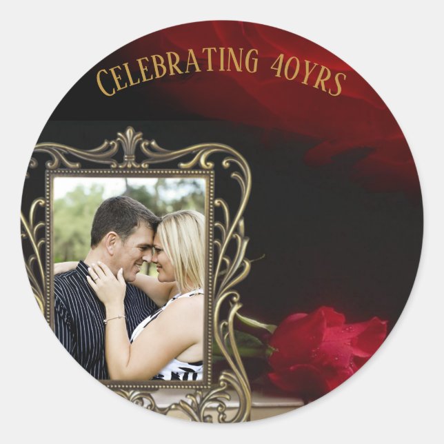 Autocolantes personalizados - Tema de ROSA do Ruby (Frente)