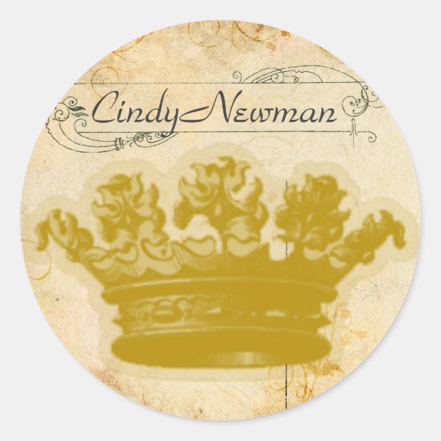 Autocolantes personalizáveis da Coroa Real ou Selo (Frente)