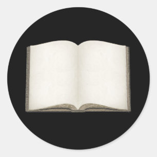 Autocolantes personalizáveis de livros abertos