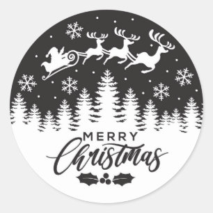 autocolantes preto e branco de Feliz Natal