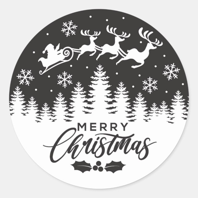 autocolantes preto e branco de Feliz Natal (Frente)
