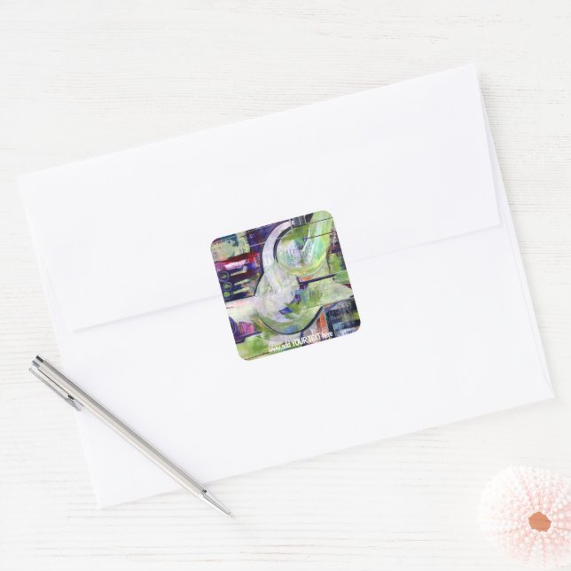 Autocolantes quadrados de arte personalizados (Envelope)
