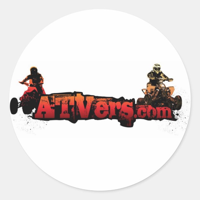 Autocolantes redondos ATVers.com (Frente)