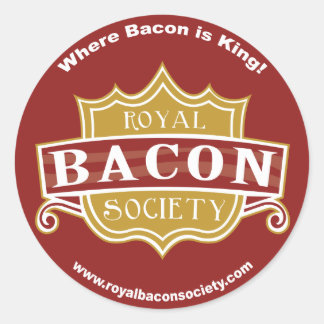 Autocolantes Redondos da Royal Bacon Society