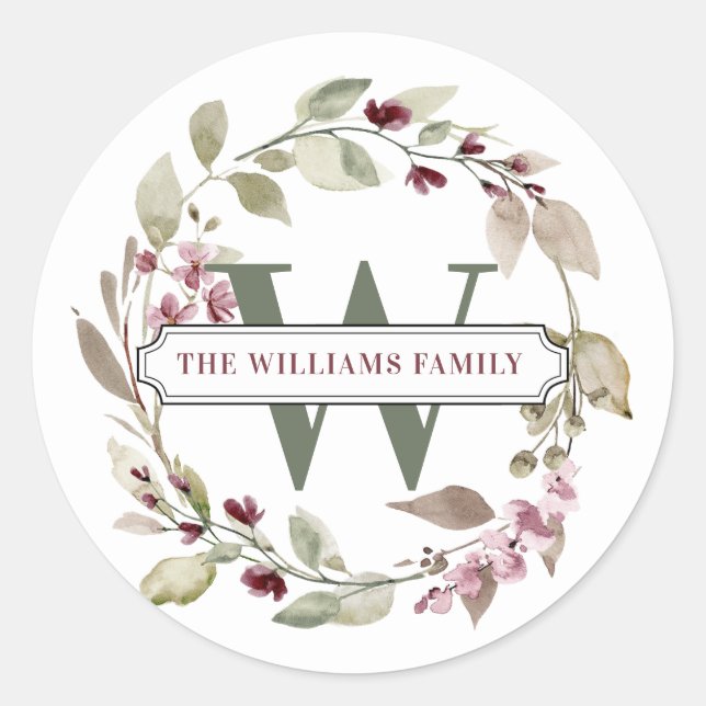 Autocolantes redondos de nomes personalizados (Frente)