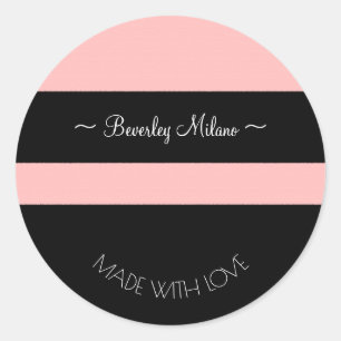 Autocolantes rosa e pretos personalizados