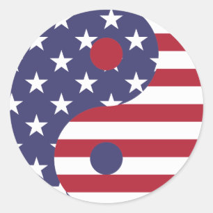 autocolantes Yang Yin Yang, bandeira americana