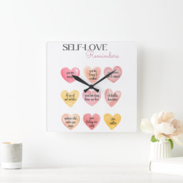 AutoLove Afirmation cita relógio de parede