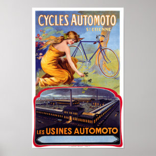 Automoto Cycle 1914 Vintage Advertising Poster