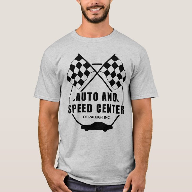 Automóvel e t-shirt Center da velocidade (Frente)