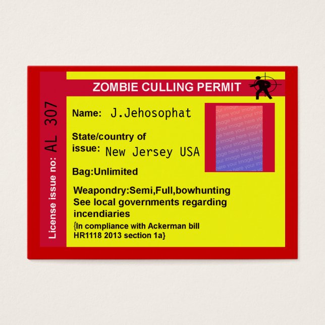 autorização de abate de zombie (Frente)