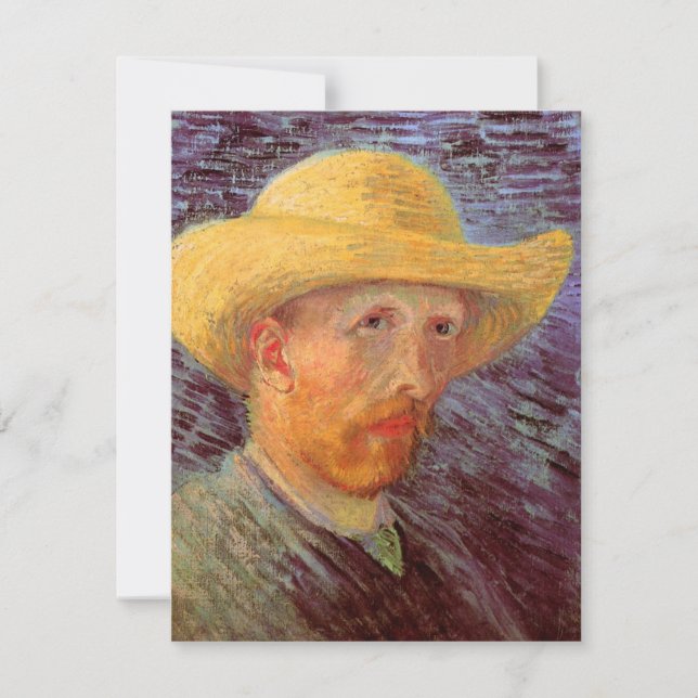 Autorretrato de Vincent van Gogh com chapéu de pal (Frente)