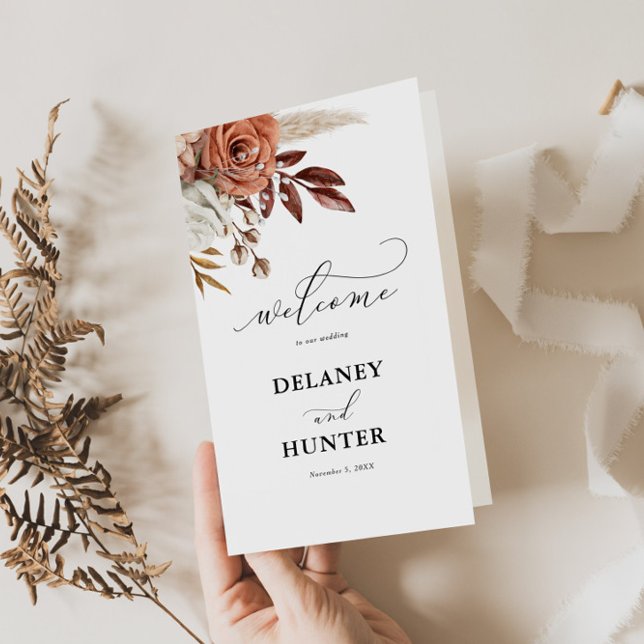 Autum Rustic Floral, Folheto do Programa de Papel  (Criador carregado)