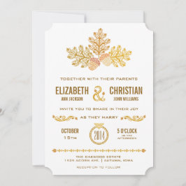 Autumn Acorns e Oak Leaves no Convite II