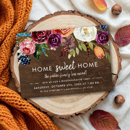 Autumn Boho Blooms Convite de festas de lar
