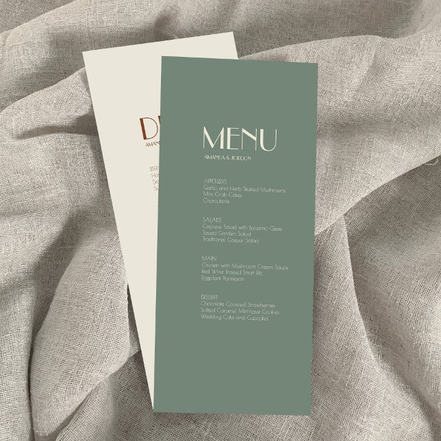 Autumn Boho Deco | Menu Sage Green janta (Criador carregado)