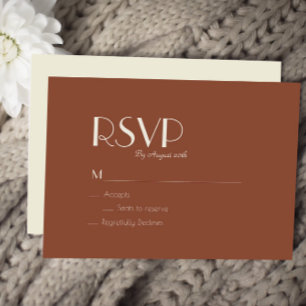 Autumn Boho Deco   Rust Wedding RSVP Card