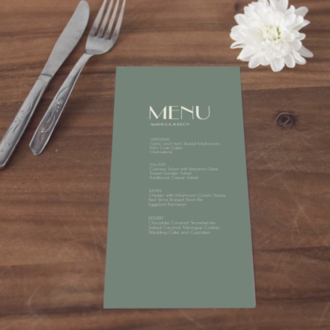 Autumn Boho Deco | Sage Green Wedding Menu (Criador carregado)