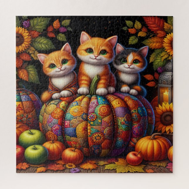 Autumn Cats Quebra-cabeça (Vertical)
