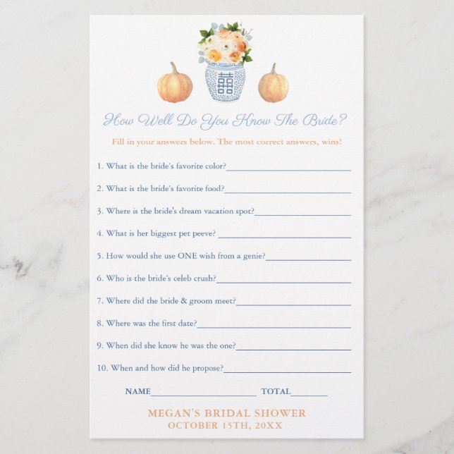 Autumn Chinoiserie Que Conhece A Noiva O Melhor Jo (Frente)