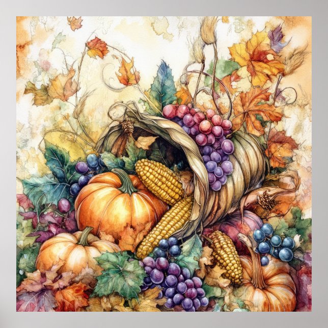 Autumn Cornucopia Art Poster (Frente)