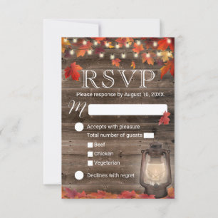 Autumn Deixa Lanterna RSVP Casamento outono Russo