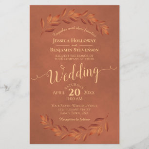 Autumn Deixa Terracotta BUDGET Casamento Convite