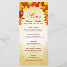 Autumn Dourado Red Fall Deixa o Menu Casamento Mod