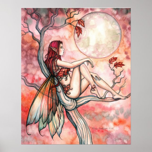 Autumn Fairy Moon Poster por Molly Harrison (Frente)