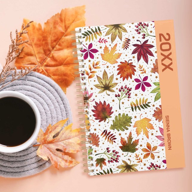 Autumn Fall Deixa Planejador Russo (Autumn Fall Leaves Rustic Planner)