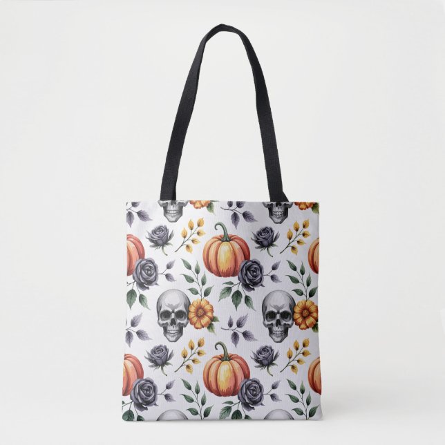 Autumn Floral Halloween Tote Bag (Frente)